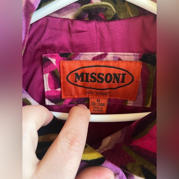 Little Girls Missoni for‎ Target Floral Velvet Button Purple Pink Peacoat 18/24M - Picture 5 of 8